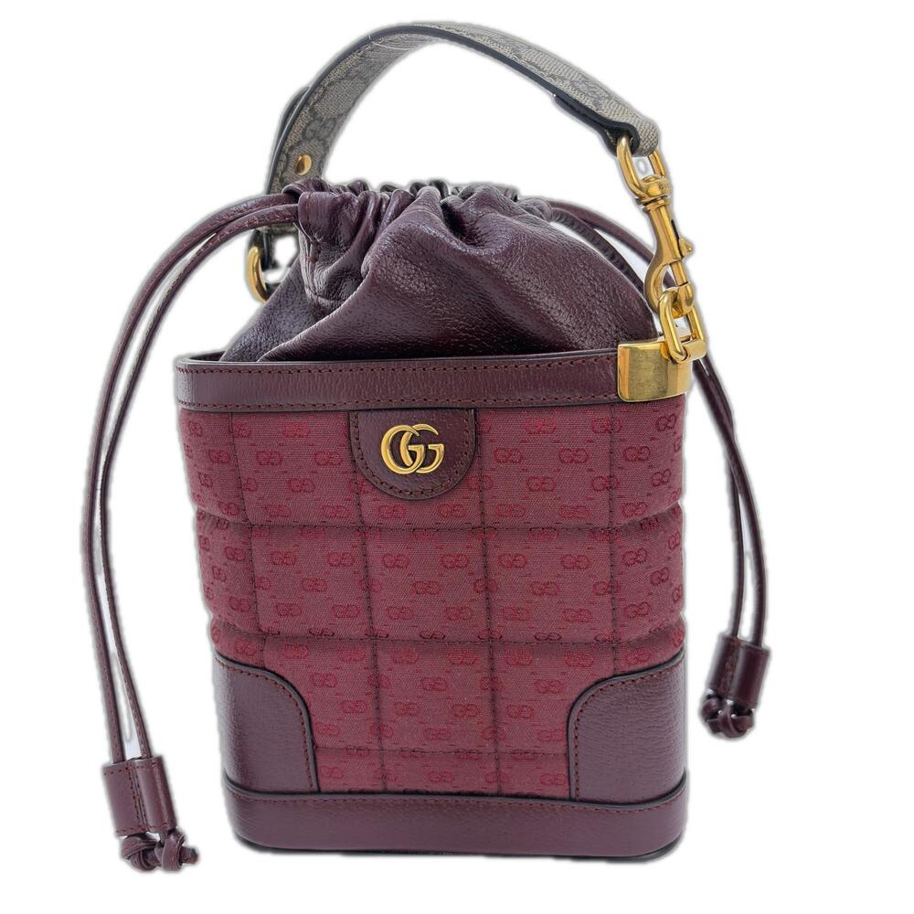 Gucci GG Bag Canvas Leather Bordeaux Purple Brown Beige Cream